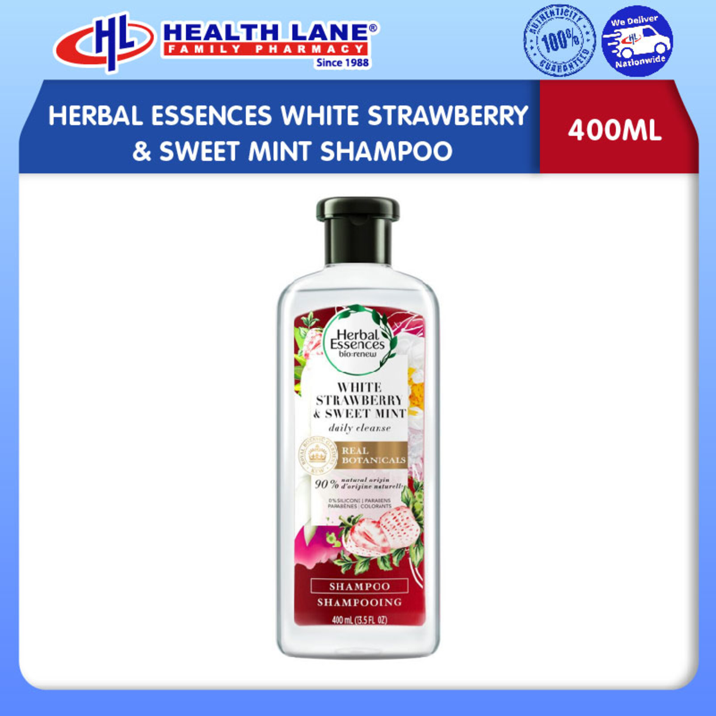 HERBAL ESSENCES WHITE STRAWBERRY & SWEET MINT SHAMPOO (400ML)